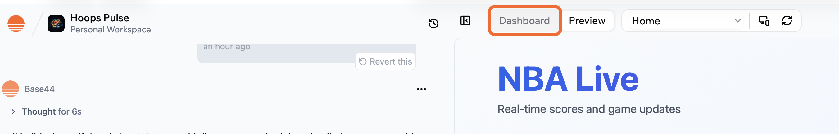 Base44 Navigate to the Dashboard